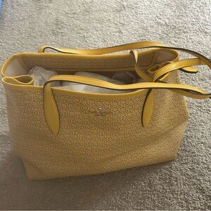 kate spade Yellow Link pattern Tote with Double Straps